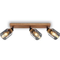 Spotlight, with wood, smoked glass, 3xE27/max.10W von Briloner