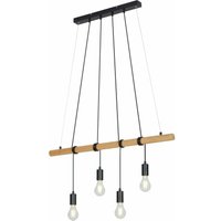 Pendelleuchte Hängelampe Briloner leuchten bar, 25 w, IP20, schwarz, Holz-Metall, exkl. 4x E27, 90 x 150 cm von Briloner