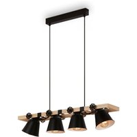 Pendelleuchte Hängelampe Vintage 4-flammig 4xE27 Metall-Holz schwarz Briloner Pendelleuchte Hängelampe Vintage 4-flammig 4xE27 Metall-Holz schwarz Briloner von Briloner