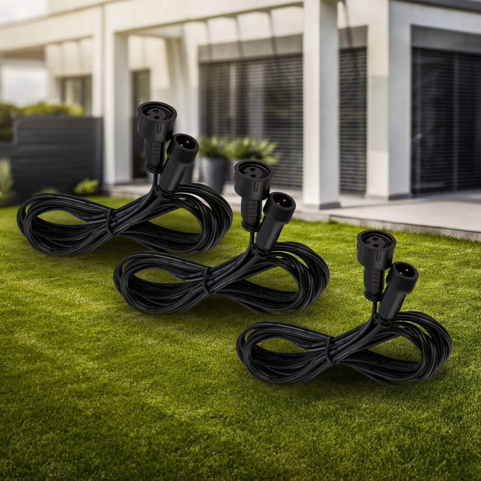 Verlängerungskabel 3920035 für 12V Außenleuchten 2m 3er-Set von Briloner