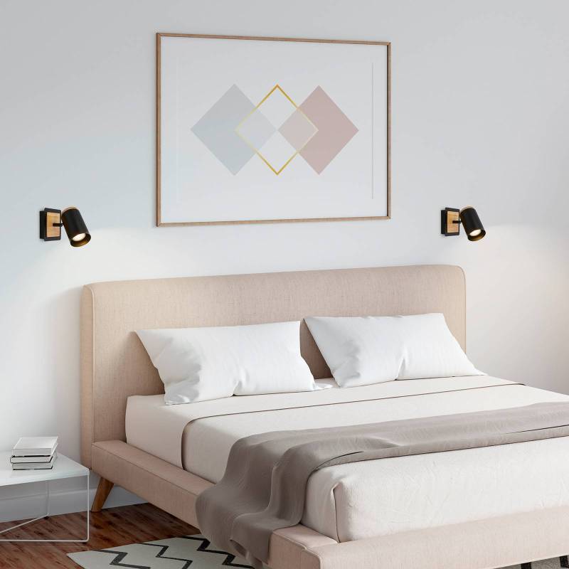 Wandstrahler Duta, Ausladung 16 cm, schwarz/holzfarben, Holz Wandstrahler Duta, Ausladung 16 cm, schwarz/holzfarben, Holz von Briloner