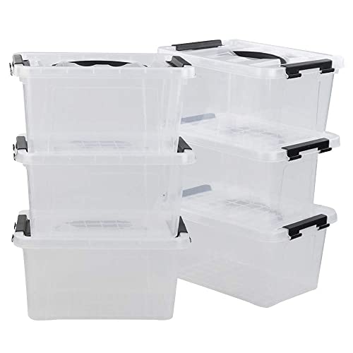 Bringer 5,5 L Aufbewahrungsbox Kunststoff mit Deckel, 6er-Set Durchsichtige Aufbewahrungsboxen mit Deckel von Bringer