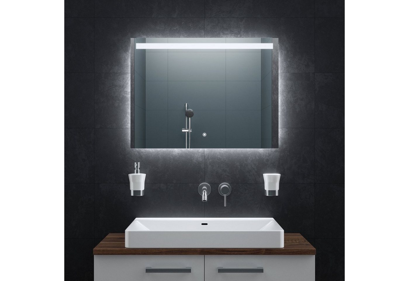 Bringer Badspiegel BRS104, Badezimmerspiegel mit Anti-Beschlag und Speicherfunktion von Bringer