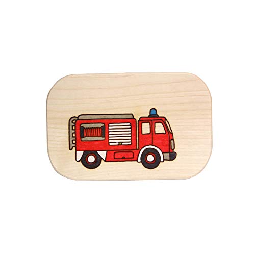 Brink Holzspielzeug Frühstücksbrett Feuerwehr Holz Frühstücksbrettchen mit kostenloser Namens-Gravur Vesper-Brett von Brink Holzspielzeug