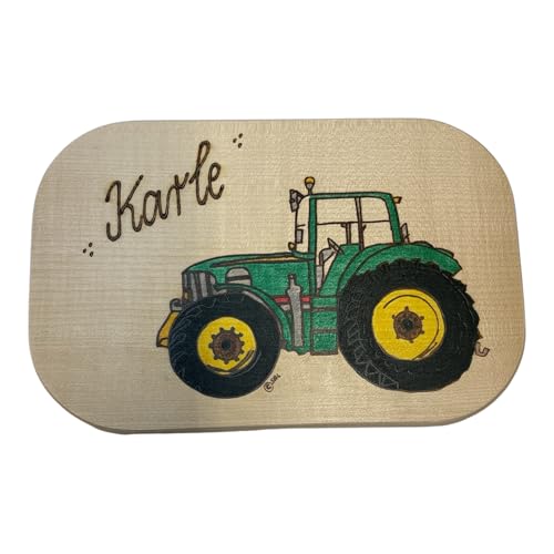 Frühstücksbrett Trecker personalisiert - Traktor grün Holz Namen Frühstücksbrettchen mit kostenloser Gravur - Vesper Brett Frühstücksbrett Trecker personalisiert - Traktor grün Holz Namen Frühstücksbrettchen mit kostenloser Gravur - Vesper Brett von Brink Holzspielzeug