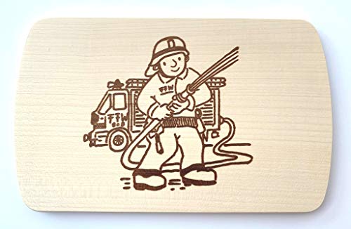 Brink Holzspielzeug Frühstücksbrettchen Feuerwehrmann mit kostenloser Namens-Gravur von Brink Holzspielzeug