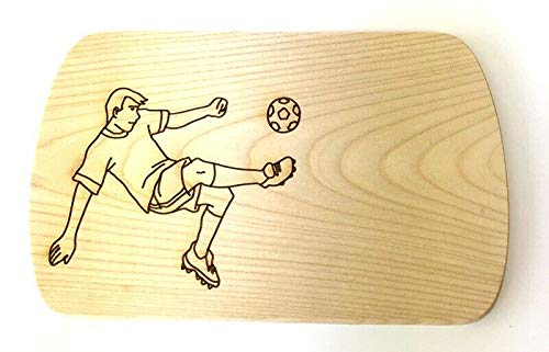 Brink Holzspielzeug Frühstücksbrettchen Frühstücksbrett Fußballer mit kostenloser Gravur Vesper Holz Namen von Brink Holzspielzeug