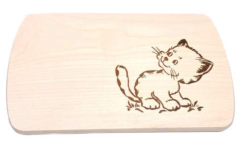 Brink Holzspielzeug Frühstücksbrettchen Frühstücksbrett Katze mit kostenloser Gravur Vesper Holz Name Brett neu von Brink Holzspielzeug