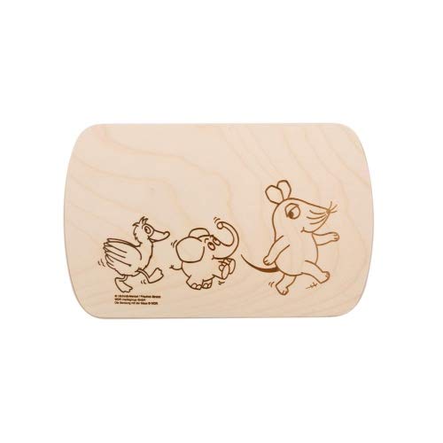 Brink Holzspielzeug Frühstücksbrettchen Frühstücksbrett mit kostenloser Gravur Sendung mit Maus Vesper Holz Namen von Brink Holzspielzeug
