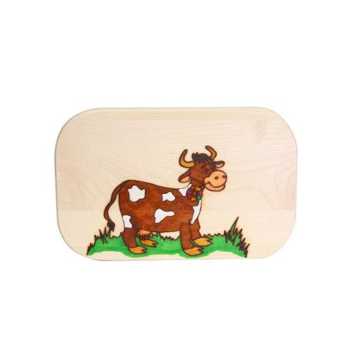 Brink Holzspielzeug Frühstücksbrettchen Motiv Kuh mit kostenloser Gravur von Brink Holzspielzeug
