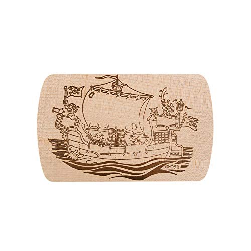 Brink Holzspielzeug Frühstücksbrettchen "Piratenschiff" mit kostenloser Namens-Gravur !!! Piraten-Segel von Brink Holzspielzeug