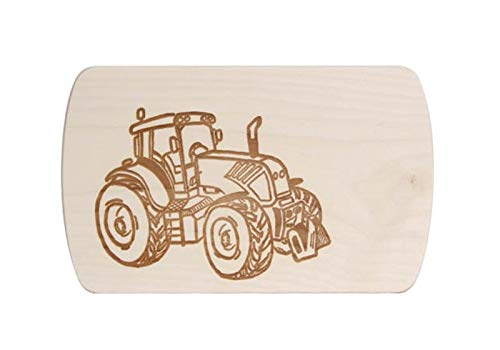 Frühstücksbrettchen Trecker Ahornholz natur Vesperbrerr Traktor Bauernhof Brink Holzspielzeug von Brink Holzspielzeug