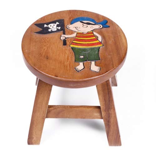 Brink Holzspielzeug Kinder Hocker Kleiner Pirat Personalisiert Schemel Kinderzimmer Holz Wood Geschenk Stabil Tisch Sitzgruppe von Brink Holzspielzeug