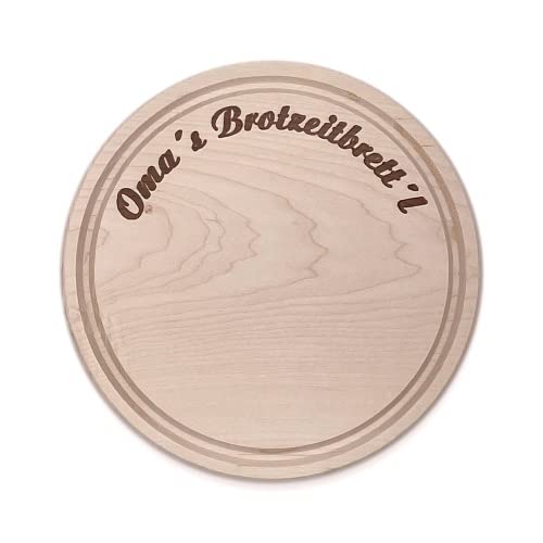 Frühstücksbrett Oma's Brotzeitbrett'l mit Gravur - Frühstückbrett rund - Brett Oma - personalisiertes Brett - Brink Holzspielzeug von Brink Holzspielzeug