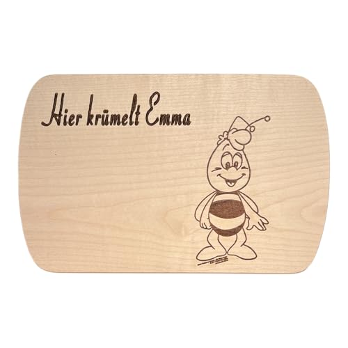 Frühstücksbrett aus Holz – Motiv Biene Willi – Personalisiert mit Gravur – Kinder Brettchen aus Ahorn – Geschenk zur Einschulung, Geburtstag, Kindergarten Frühstücksbrett aus Holz – Motiv Biene Willi – Personalisiert mit Gravur – Kinder Brettchen aus Ahorn – Geschenk zur Einschulung, Geburtstag, Kindergarten von Brink Holzspielzeug