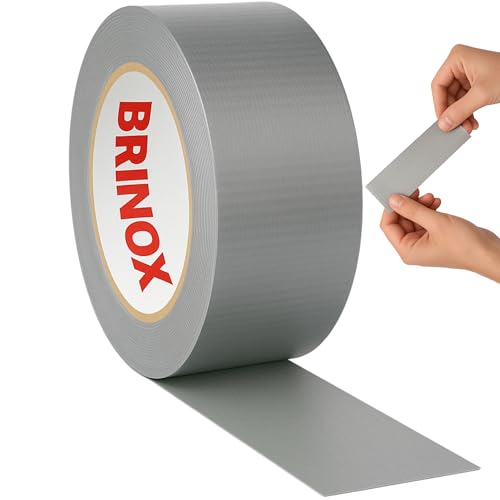 Brinox Amerikanisches Klebeband, extra stark, verstärkt, 48 mm x 55 m, für Reparatur, Spleißen, Abdichten und Verpackungen, Silber Brinox Amerikanisches Klebeband, extra stark, verstärkt, 48 mm x 55 m, für Reparatur, Spleißen, Abdichten und Verpackungen, Silber von Brinox