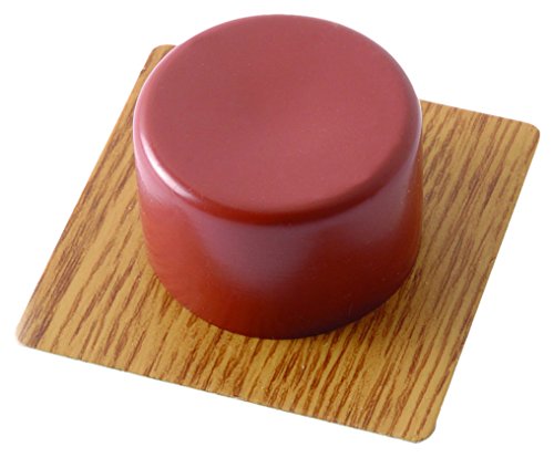 Brinox Türstopper, selbstklebend, Parkett, braun, 2 Stück, Dämpfungsgummi und Sockel aus Edelstahl, 45 x 45 x 21 mm von Brinox