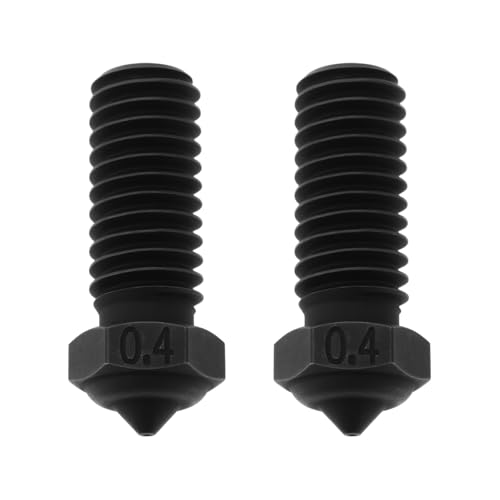 Briny River 2 Stück 3D-Drucker-Extruder Gehärtete Stahldüse M6 0,4 Mm Kompatibel mit QIDI X-SMART3/X-PLUS3/X3 von Briny River