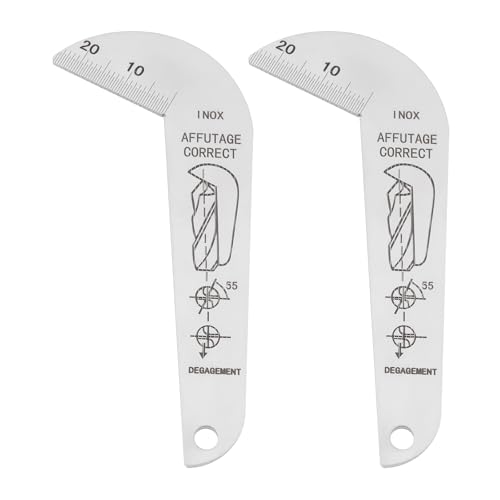 Briny River 2 Stück Edelstahl-Bohrer-Bit-Winkellehre 118 Grad Winkelmesser zum Messen von Spiralbohrern, 89,5 x 39,78 mm von Briny River
