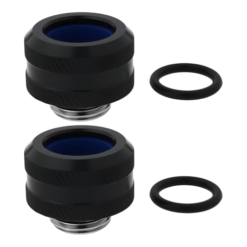 Briny River 2 Stück G1/4 Zoll Wasserkühlungsanschlüsse für 14 Mm Hartschläuche Kompatibel mit PC-Flüssigkeitskühlsystemen Schwarz von Briny River