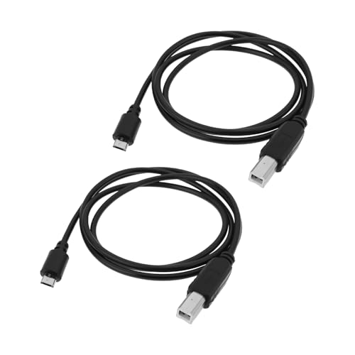 Briny River 2pcs Micro USB 5 Pin Male auf USB Typ B Druckerkabel mit OTG für elektronische Klavier Drucker Scanner 1m von Briny River