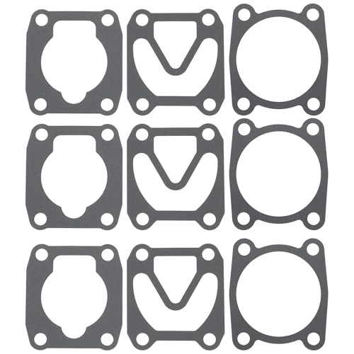 Briny River 3 Sätze Luftkompressor-Ventilplattendichtungen Zylinderkopf-Basisscheiben für Luftkompressor Lochabstand 48 * 62mm von Briny River