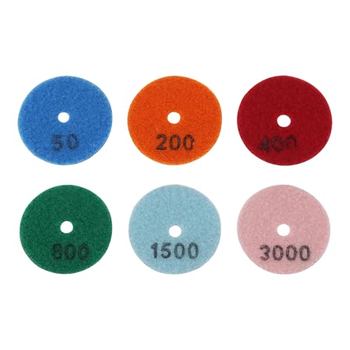 Briny River 6 Stücke 2 Zoll Trocken-Diamant-Polierpads 55mm 50# 200# 400# 800# 1500# 3000# Körnung Polierpads für Granit Quarzstein Marmorboden von Briny River