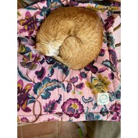 Weiche Geblümte Katzen Lounge Matte, Reisefreundliche Bettwäsche Für Hunde Katzen, Leichte Bettwäsche, Leicht Zu Tragen, Maschinenwaschbar, Kann von Brishty