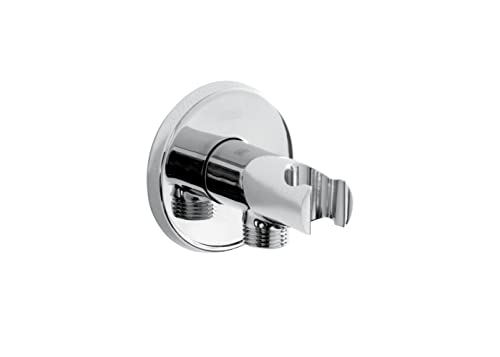 Bristan C WORD02 C Shower Acc Contemporary Round Wall Outlet with Handset Holder Bracket Duschzubehör, Verchromt von Bristan