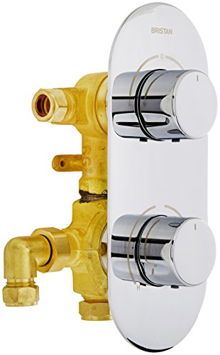 Bristan EXD shcdiv C Exodus Einbauleuchte Thermostat Dual Contol Dusche Ventil mit Integral Zwei Auslauf Umsteller, chrom von Bristan