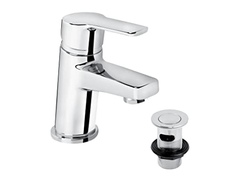 Bristan PS2 BAS C Pisa 2 Waschtischarmatur mit Clicker-Ablaufgarnitur, Chrome, Basin Mixer von Bristan