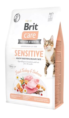 Brit Care Katzen-Trockenfutter für empfindliche Katzen Healthy Digestion & Delicate Taste, 7 kg von Brit