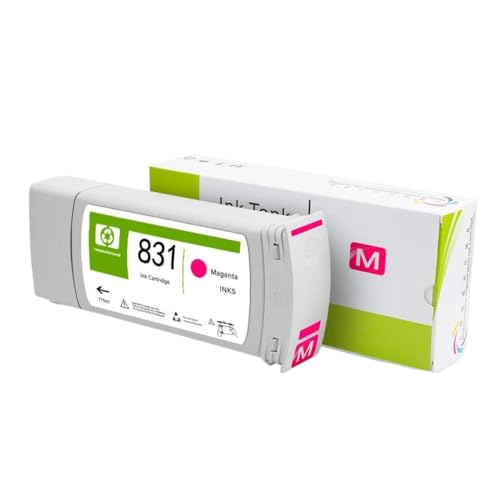 BritBolt 775 ml kompatible Tintenpatrone Arbeiten mit 831 Latex -Tintenkompatibel mit Latex 110 115 310 315 330 335 360 365 370 560 570 L360 Drucker Universal Fit Drittanbieter Ersatz(Magenta) von BritBolt