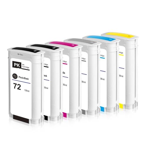BritBolt Kompatibel mit 72 Tintenpatrone 130ml Volltinte 72 für DesignJet T610 T620 T770 T790 T795 T1100 T1120 T1200 T1300 T2300 6Colors Universal Fit Drittanbieter Ersatz BritBolt Kompatibel mit 72 Tintenpatrone 130ml Volltinte 72 für DesignJet T610 T620 T770 T790 T795 T1100 T1120 T1200 T1300 T2300 6Colors Universal Fit Drittanbieter Ersatz von BritBolt