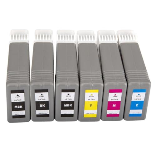 BritBolt Kompatible 130 ml Tintenpatrone mit Chip für IPF-670 IPF-680 IPF-685 IPF-770 IPF-780 PFI-107 PFI107 PFI 107 6 Teile Set Universal Fit Aftermarket Austausch(2MBK 1BK 1C 1M 1Y) von BritBolt