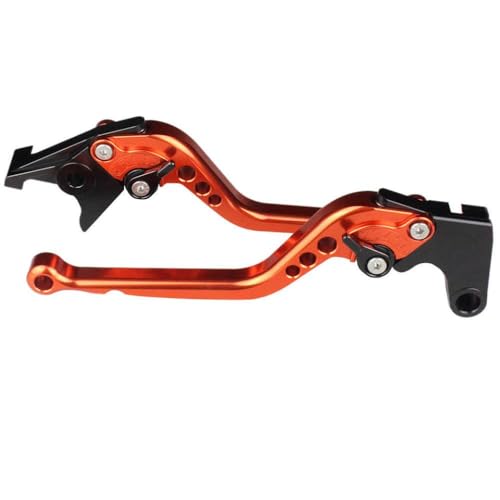 FMX650 FMX 650 2005-2006 Motorrad Einstellbare Kupplungsbremshebel kompatibel mit verschiedenen Modellen Bremsgriff Zubehör Griff(Long Orange) von BritBolt