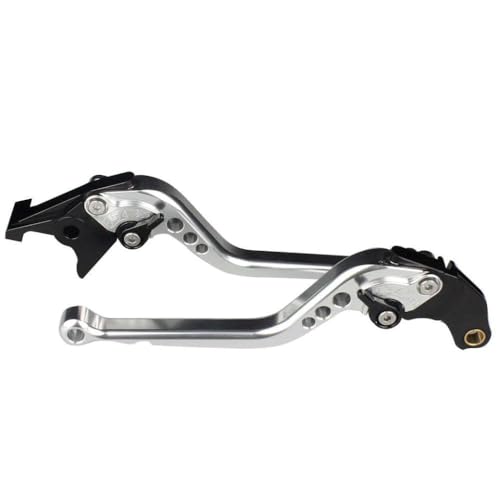 FMX650 FMX 650 2005-2006 Motorrad Einstellbare Kupplungsbremshebel kompatibel mit verschiedenen Modellen Bremsgriff Zubehör Griff(Long Silver) von BritBolt