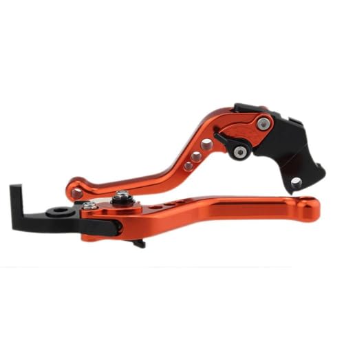FMX650 FMX 650 2005-2006 Motorrad Einstellbare Kupplungsbremshebel kompatibel mit verschiedenen Modellen Bremsgriff Zubehör Griff(Short Orange) von BritBolt
