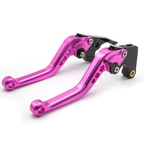 FMX650 FMX 650 2005-2006 Motorrad Einstellbare Kupplungsbremshebel kompatibel mit verschiedenen Modellen Bremsgriff Zubehör Griff(Short Pink) von BritBolt