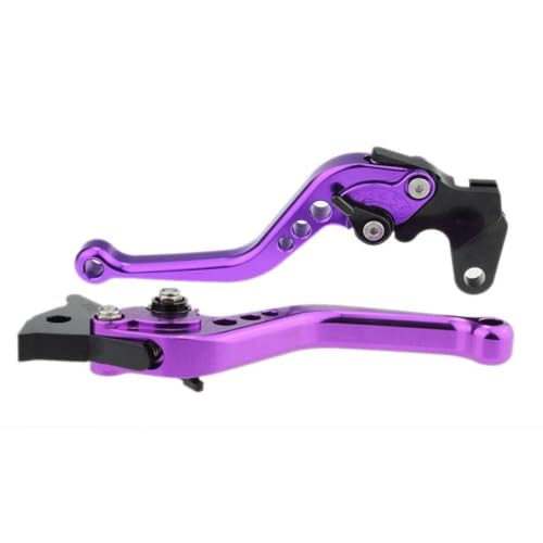 FMX650 FMX 650 2005-2006 Motorrad Einstellbare Kupplungsbremshebel kompatibel mit verschiedenen Modellen Bremsgriff Zubehör Griff(Short Purple) von BritBolt