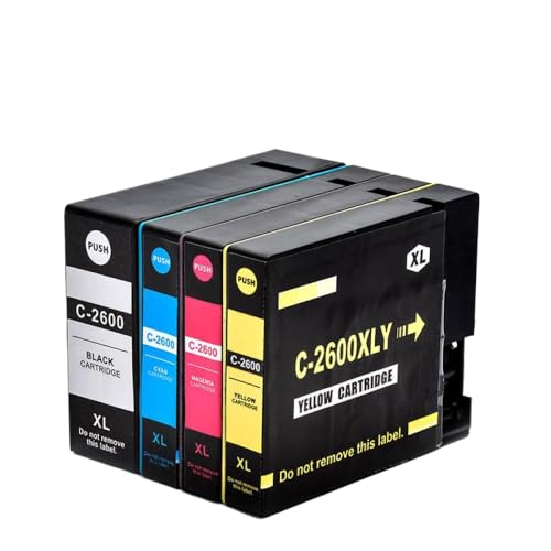 Kompatibel mit 2600 PGI2600 PGI2600XL Universal Fit Ink Patrone für Maxify IB4060 MB5060 MB5160 MB5360 MB5460 Drucker -Drucker -Drittanbieter -Ersatz(One Set 4pcs) von BritBolt