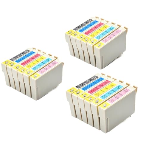 Kompatibel mit T0801 T0802 T0803 T0804 T0805 T0806 Universal Fit Color Tinte Patrone für Stylus Photo R265 Rx610 Druckermodelle Dritter Austausch von Drittanbietern(3 Set 18Colors) von BritBolt