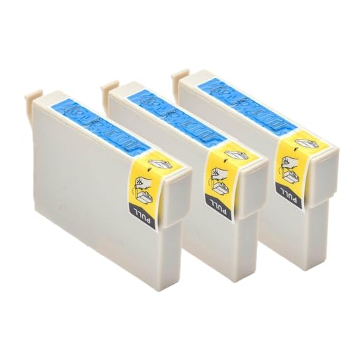 Kompatibel mit T0801 T0802 T0803 T0804 T0805 T0806 Universal Fit Color Tinte Patrone für Stylus Photo R265 Rx610 Druckermodelle Dritter Austausch von Drittanbietern(3pcs Cyan) von BritBolt