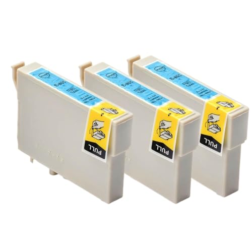 Kompatibel mit T0801 T0802 T0803 T0804 T0805 T0806 Universal Fit Color Tinte Patrone für Stylus Photo R265 Rx610 Druckermodelle Dritter Austausch von Drittanbietern(3pcs Light Cyan) von BritBolt