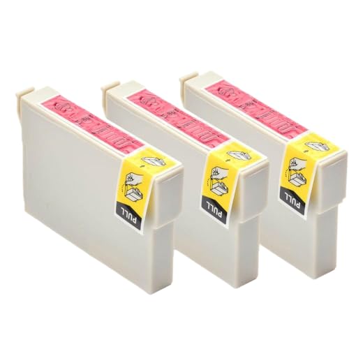 Kompatibel mit T0801 T0802 T0803 T0804 T0805 T0806 Universal Fit Color Tinte Patrone für Stylus Photo R265 Rx610 Druckermodelle Dritter Austausch von Drittanbietern(3pcs Magenta) von BritBolt