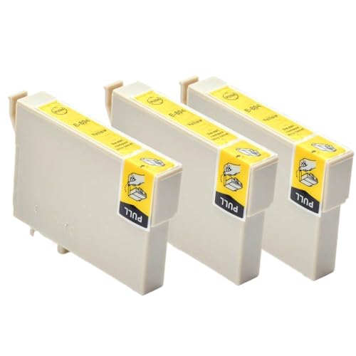 Kompatibel mit T0801 T0802 T0803 T0804 T0805 T0806 Universal Fit Color Tinte Patrone für Stylus Photo R265 Rx610 Druckermodelle Dritter Austausch von Drittanbietern(3pcs Yellow) von BritBolt