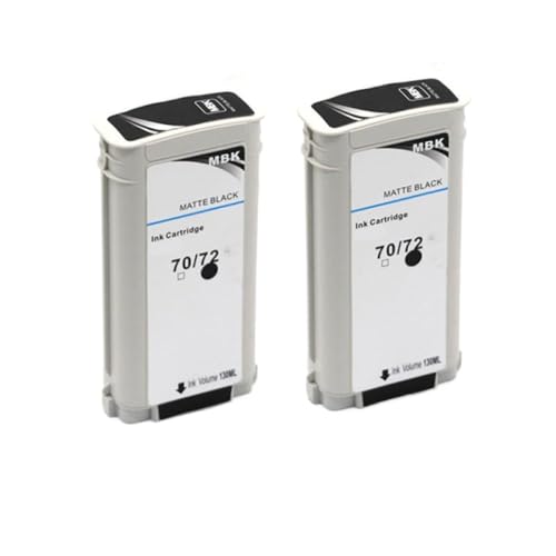 Kompatible 72 6 Farbe 130 ml Universal Tintenpatronen mit Chips mit 72 Designjet T610 T770 T795 T1100 T1120 T1200 T1300 T2300 Ersatz für Dritte(2 MBK) von BritBolt