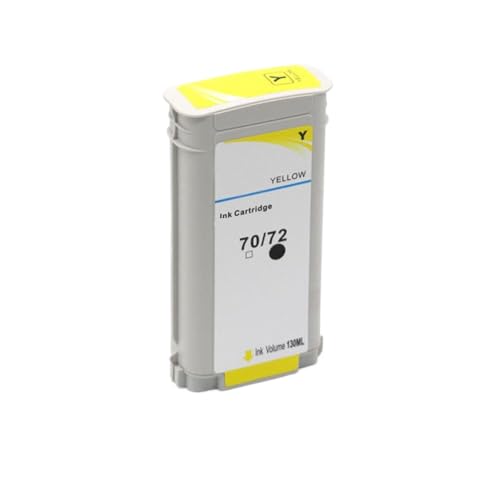 Kompatible 72 6 Farbe 130 ml Universal Tintenpatronen mit Chips mit 72 Designjet T610 T770 T795 T1100 T1120 T1200 T1300 T2300 Ersatz für Dritte(Y) von BritBolt