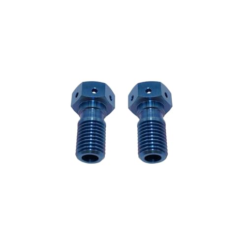 M10x1 25 Titanbolzen für Hydraulikschlauch -Rohrmutscheibenscheibenbremsbremsbremsblecher Röhrchen Fixes Schrauben Motorradteile mit Standardbremssystemen kompatibel(Blue (2 Pcs)) von BritBolt