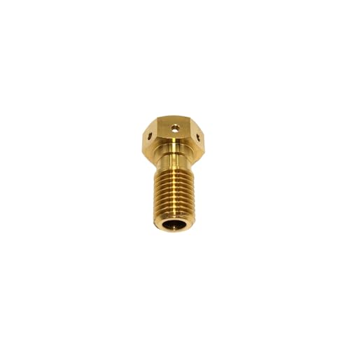 M10x1 25 Titanbolzen für Hydraulikschlauch -Rohrmutscheibenscheibenbremsbremsbremsblecher Röhrchen Fixes Schrauben Motorradteile mit Standardbremssystemen kompatibel(Gold (1 Pcs)) von BritBolt